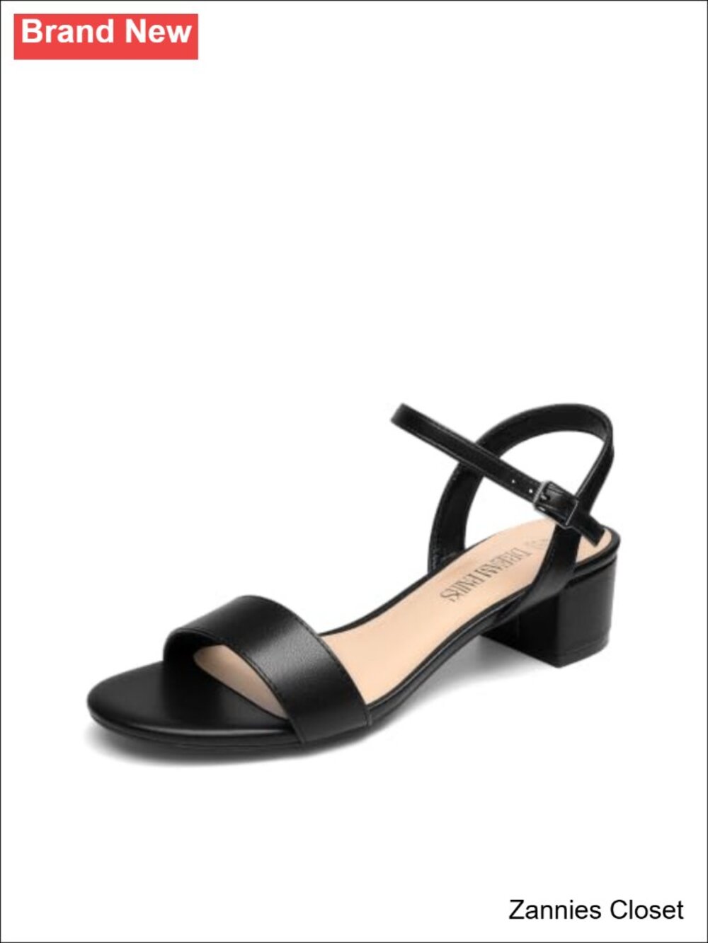 ✨ DREAM PAIRS Women's Chunky Low Block Heel Dress Sandals Faux Leather